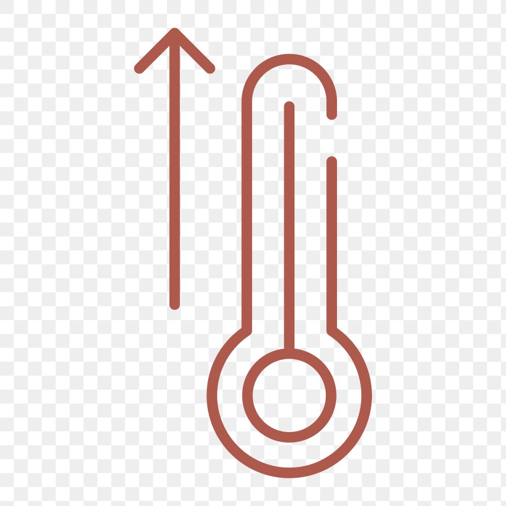 High fever icon png sticker, high thermometer, transparent background