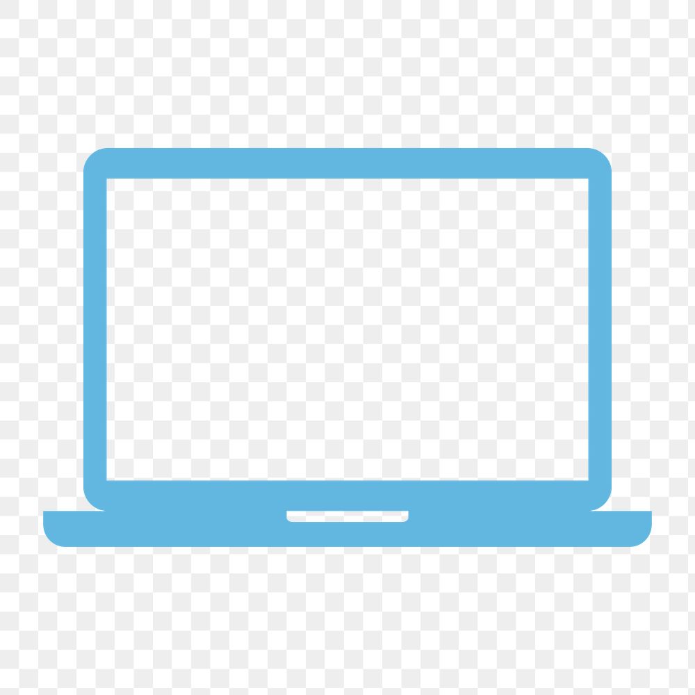 Laptop icon png sticker, line art graphic, transparent background