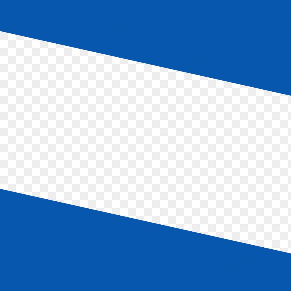 Blue border png journal sticker, transparent background
