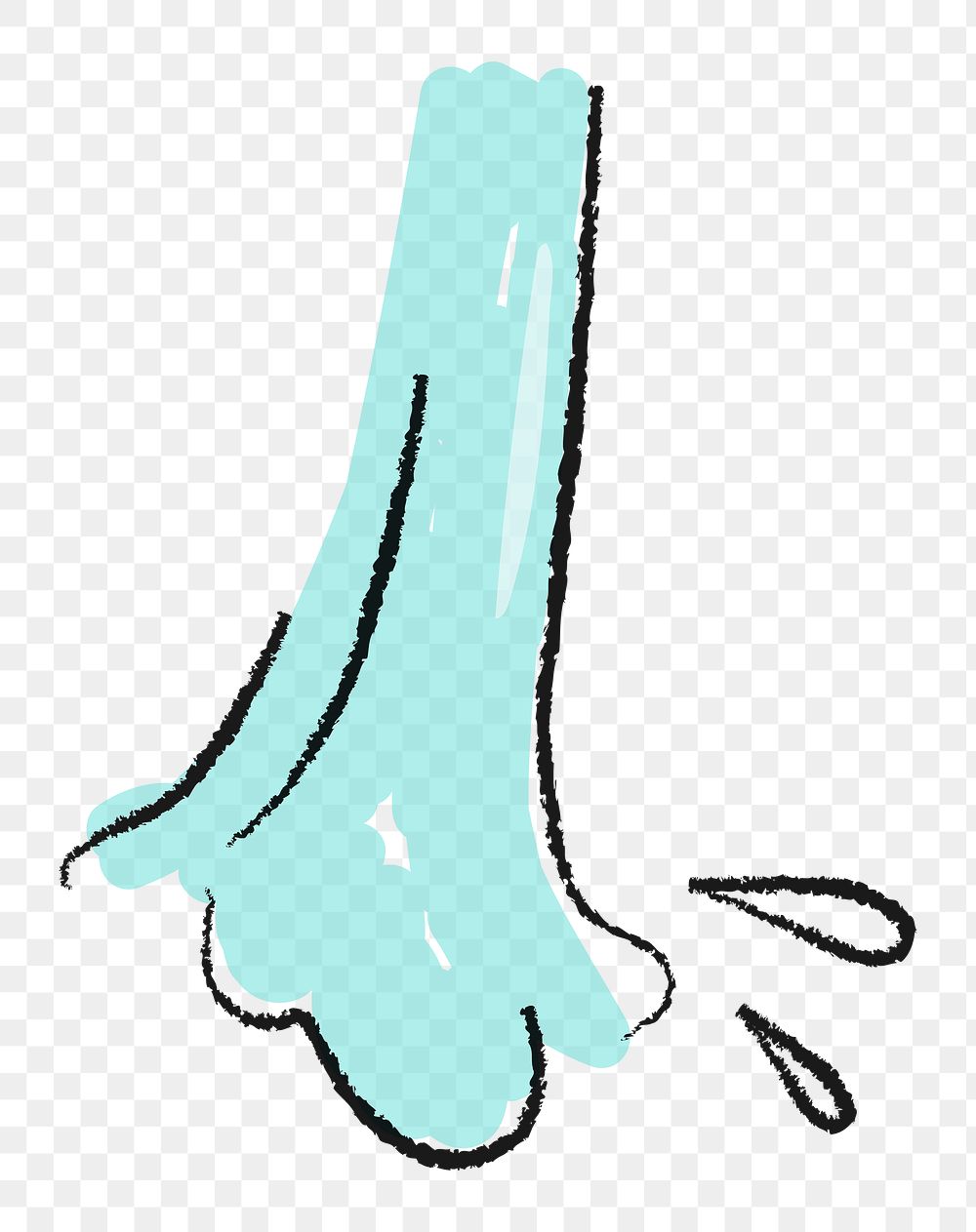 Running water png sticker, doodle on transparent background