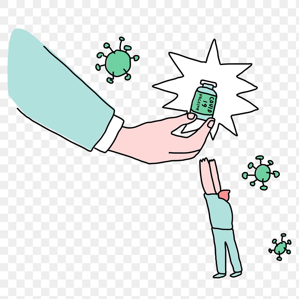 Vaccine png doodle sticker, transparent background