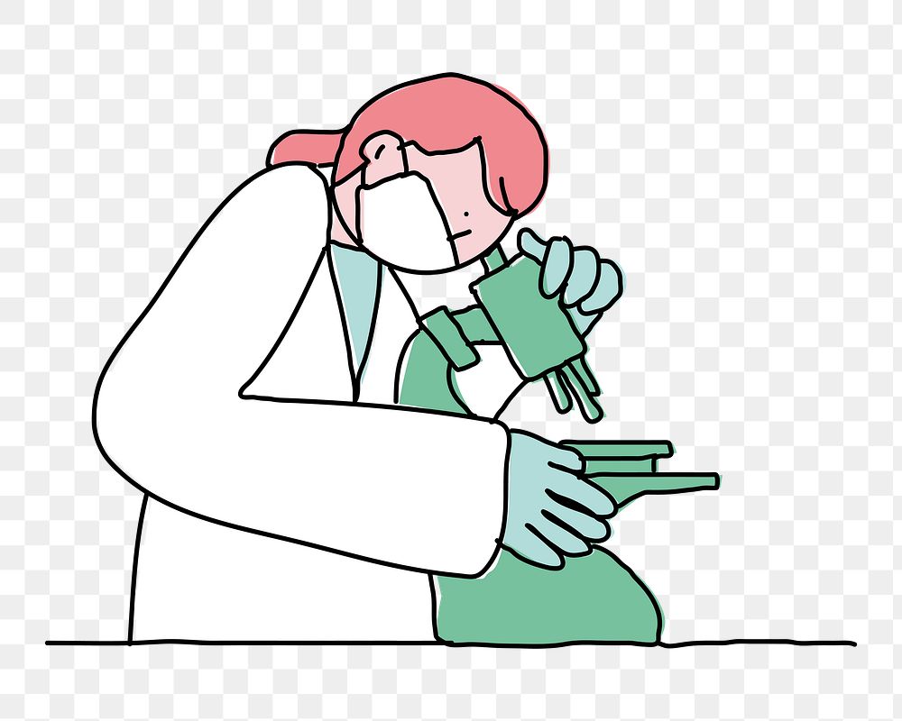 Vaccine development png doodle sticker, transparent background