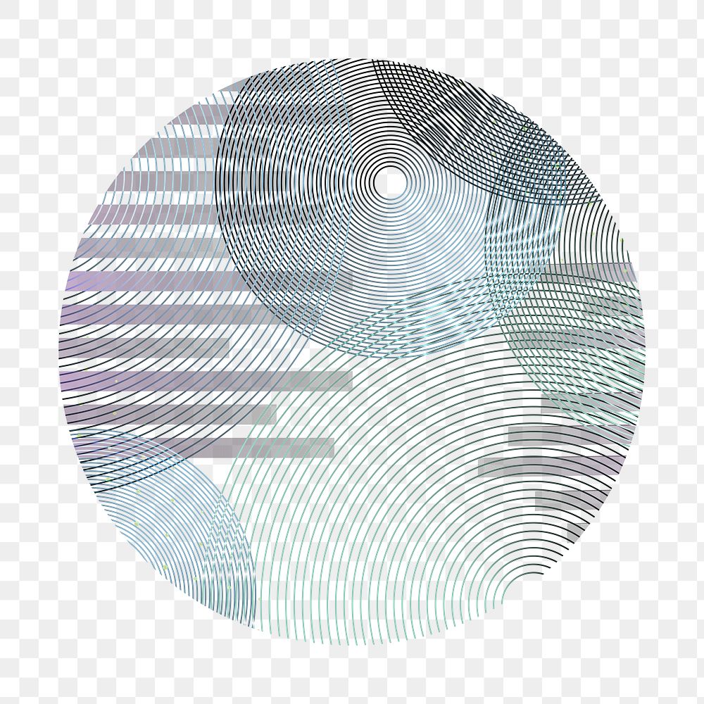 Abstract circle png sticker, transparent background