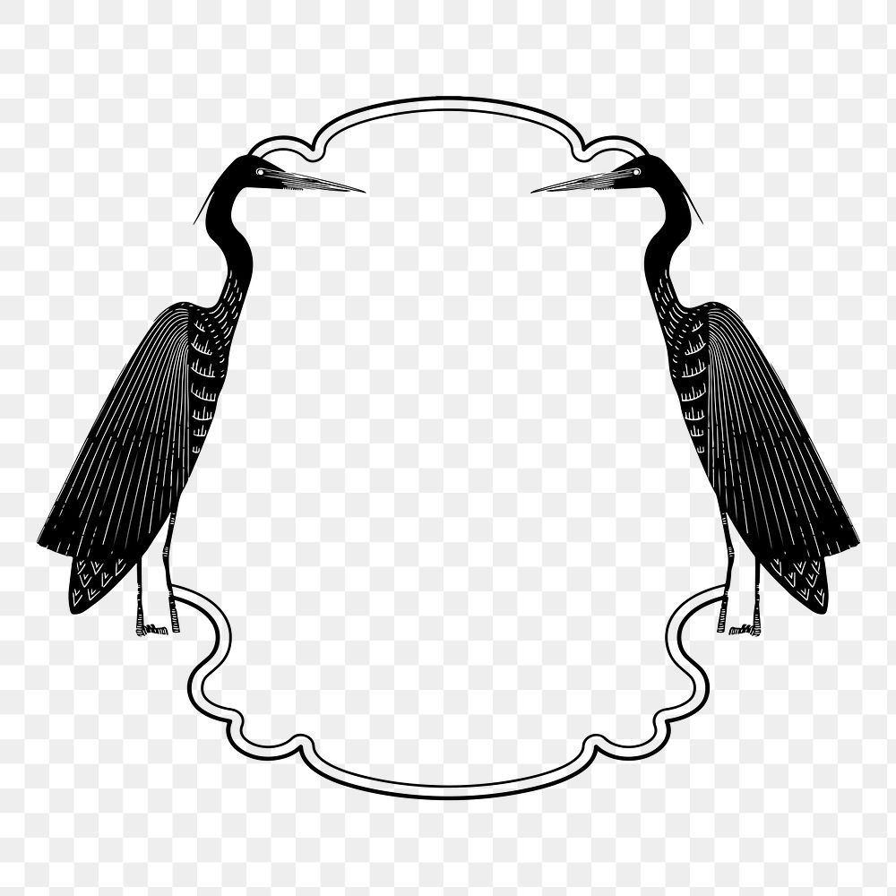 Bird frame png vintage sticker, transparent background