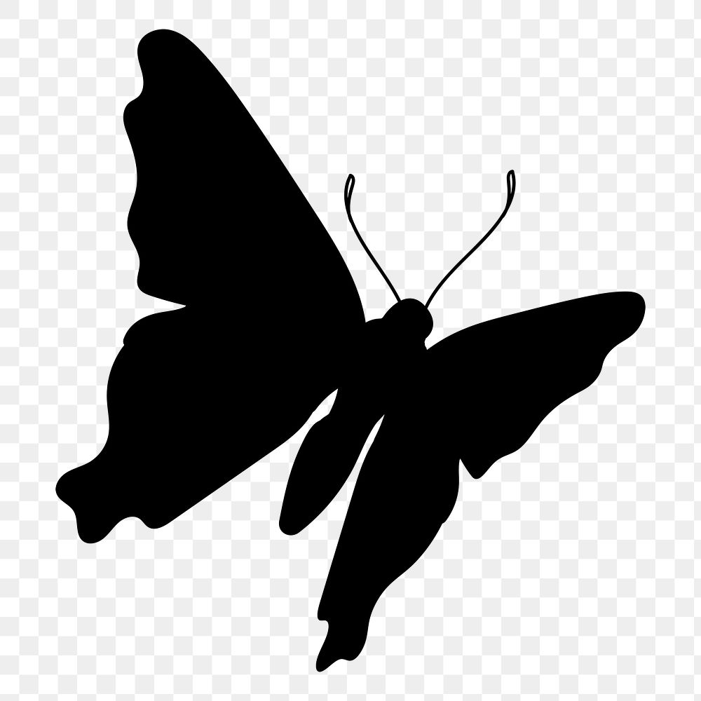 Black butterfly png animal sticker, transparent background