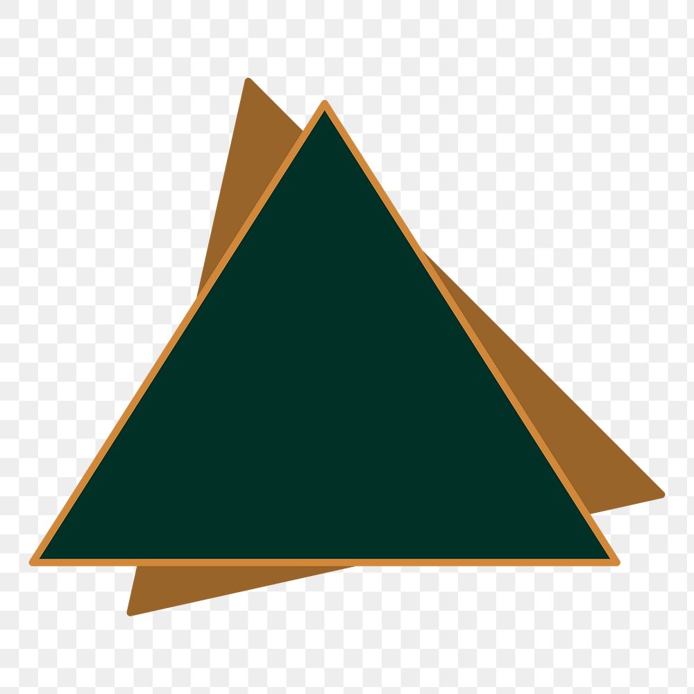 Double triangle badge png logo element, transparent background