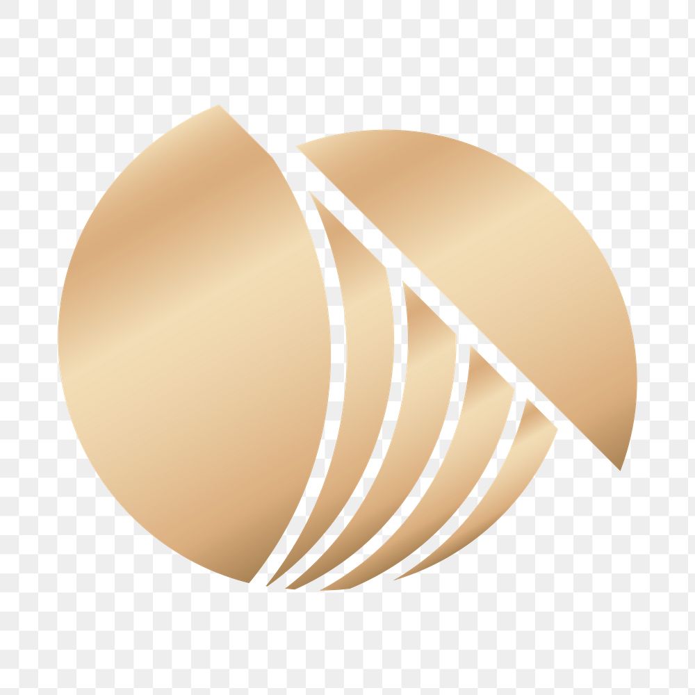 Gold png logo element, transparent background