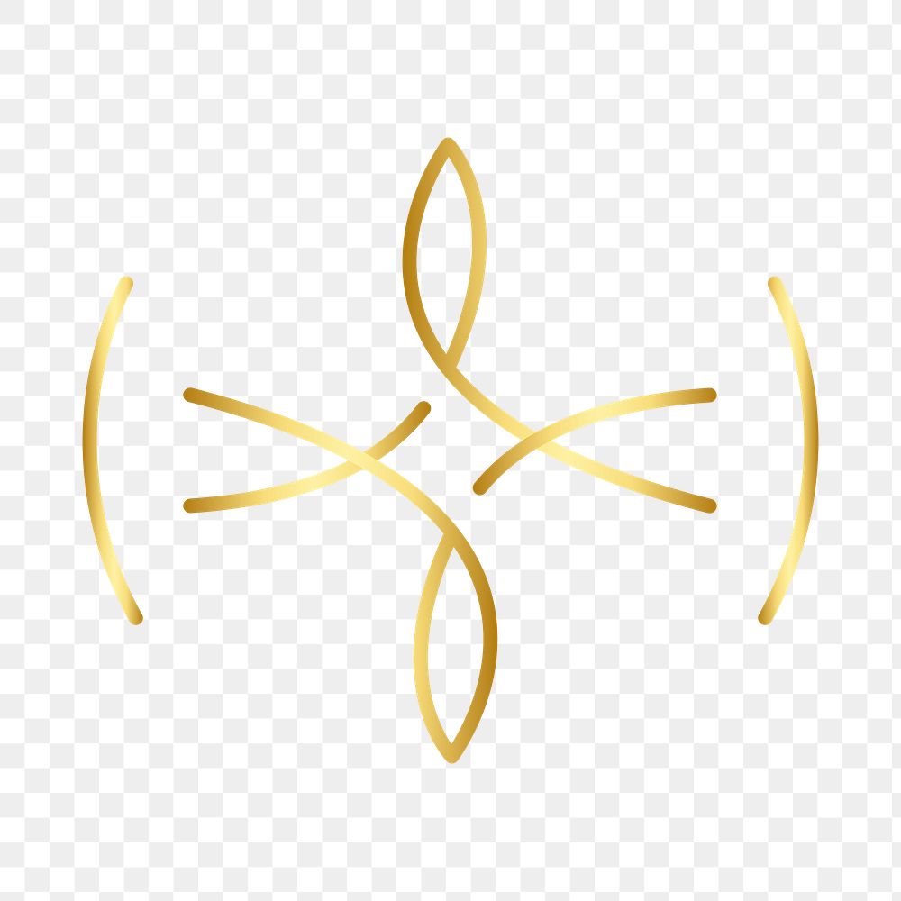 Aesthetic gold png logo element, transparent background