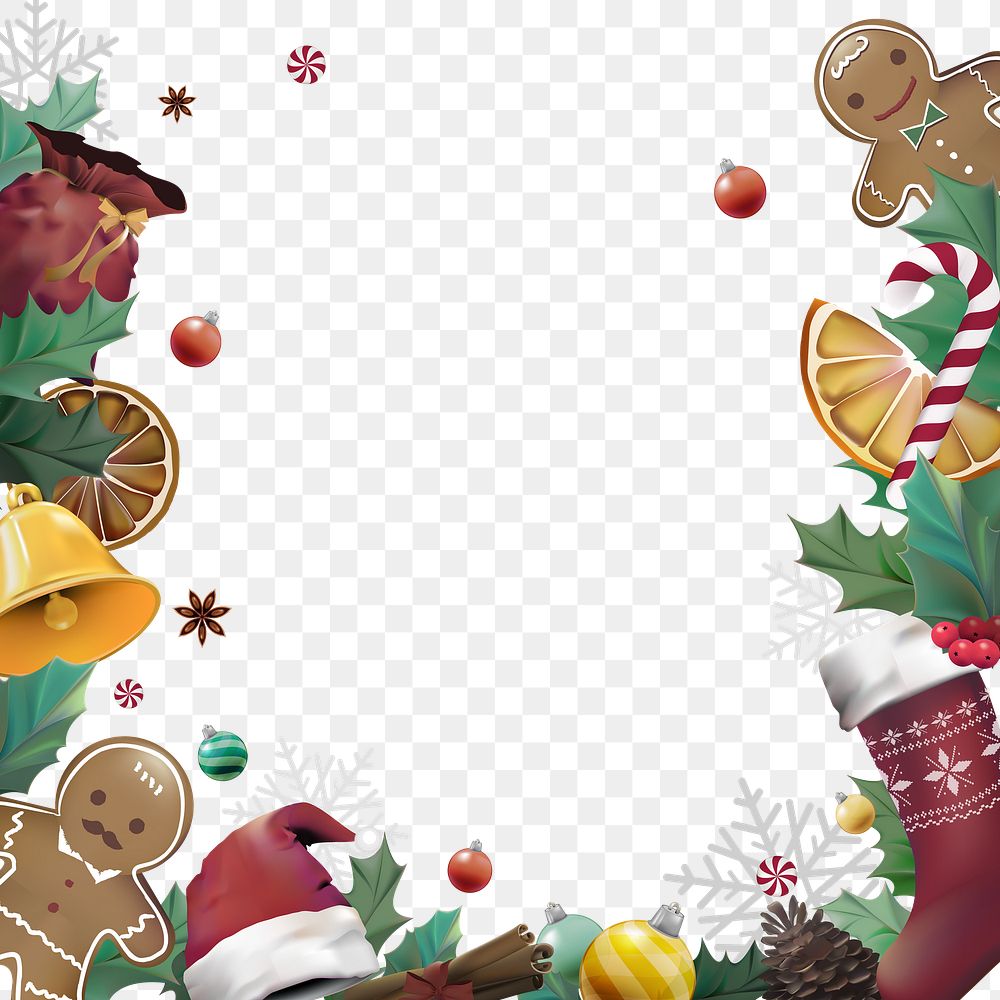 Christmas border png festive sticker, transparent background