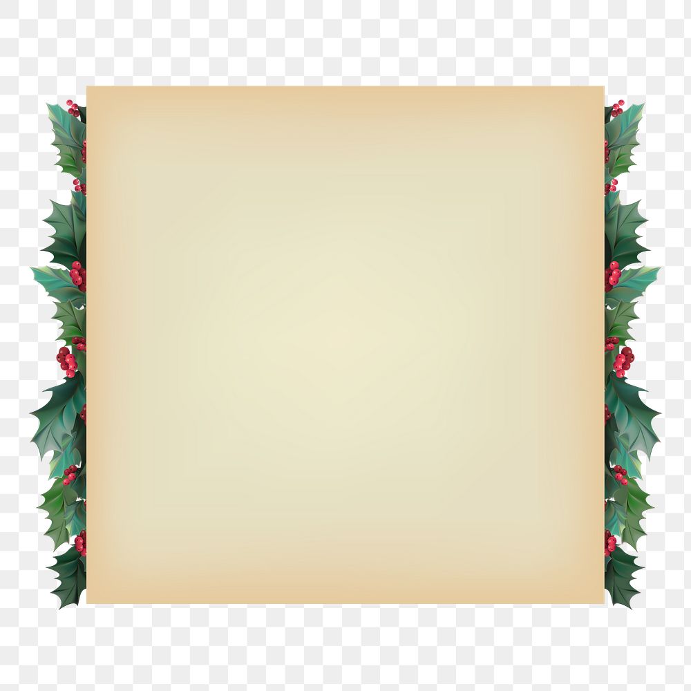 PNG festive Christmas frame sticker, transparent background