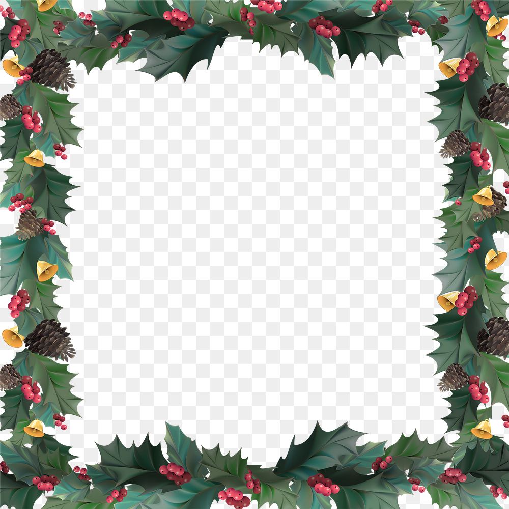 PNG Christmas frame, festive sticker, transparent background