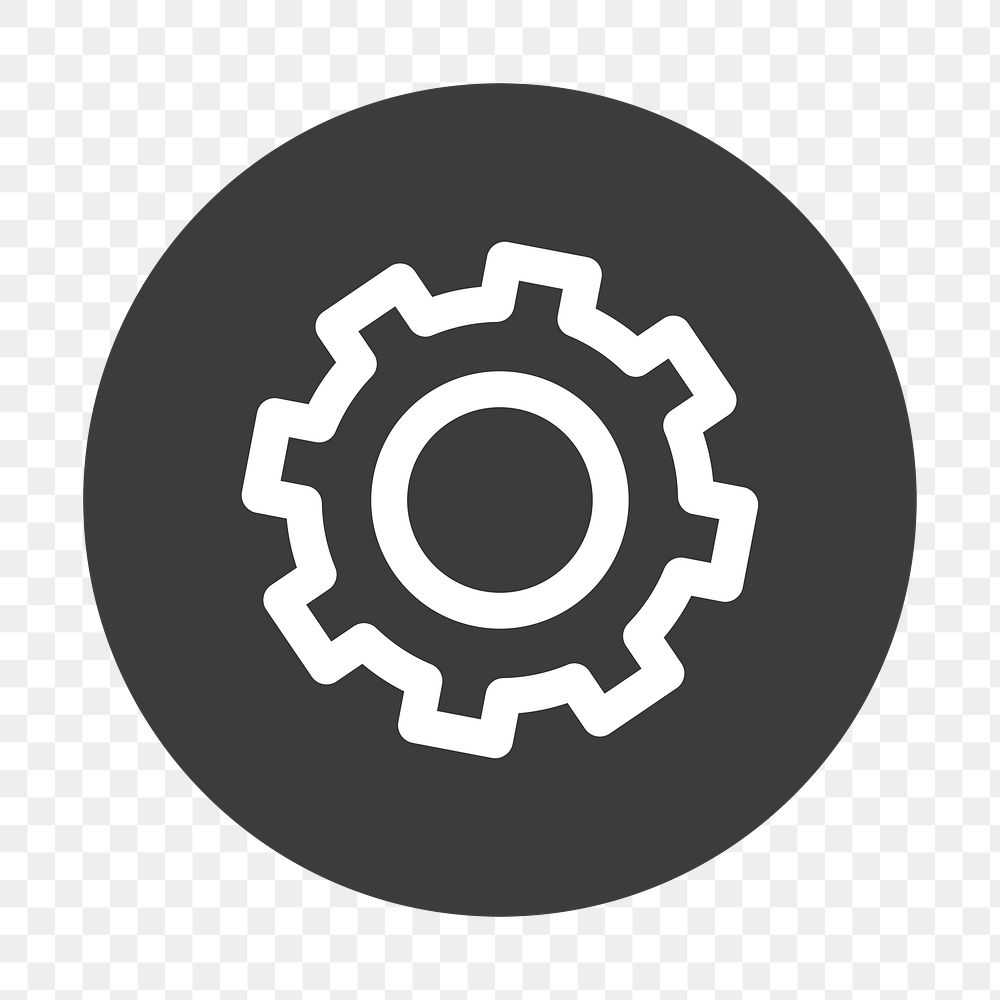 Gear icon png sticker, transparent background