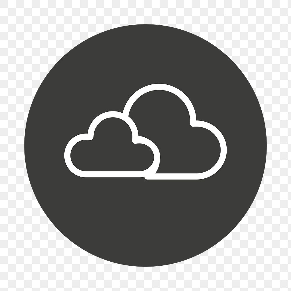Cloud icon png sticker, transparent background