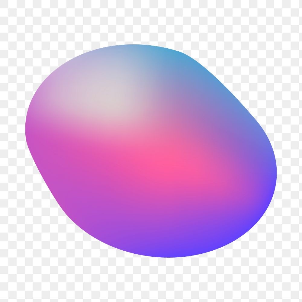 Gradient organic shape png sticker, transparent background