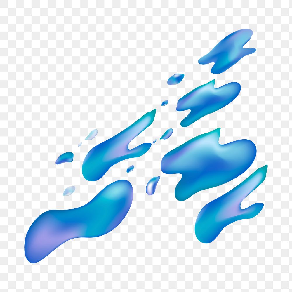 Blue abstract shape png sticker, transparent background