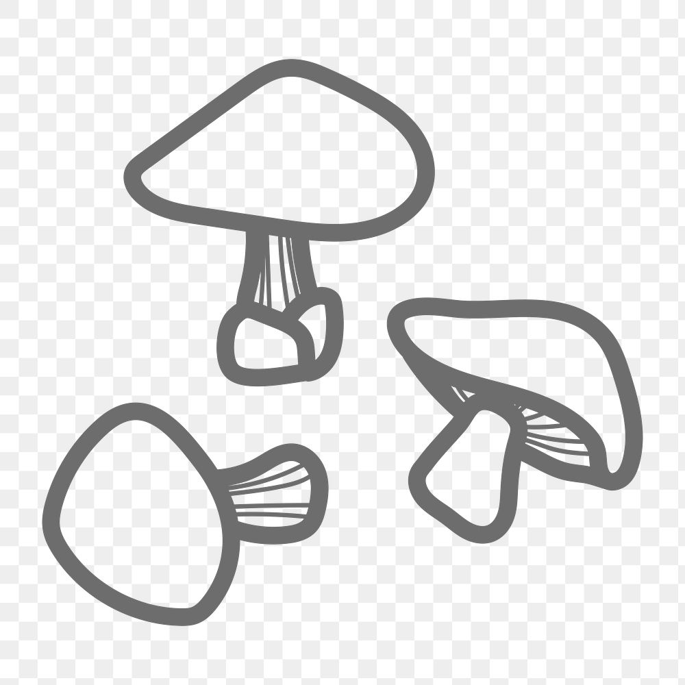 Mushroom png doodle sticker, transparent background
