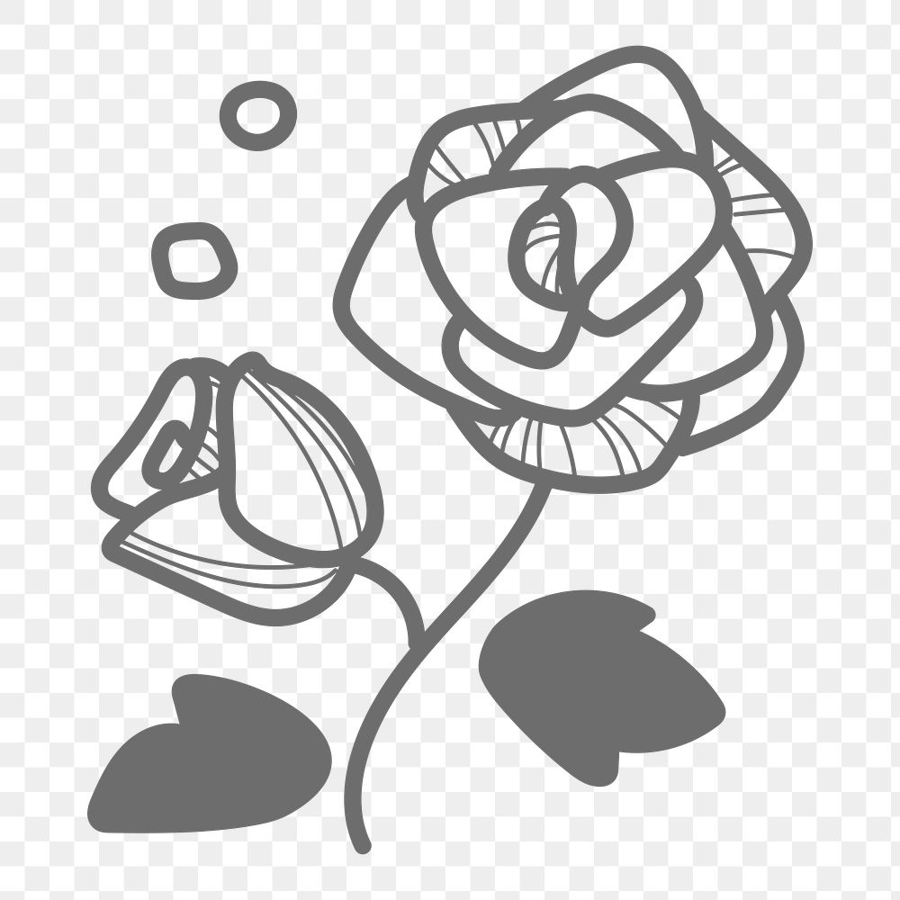 Rose png doodle sticker, transparent background