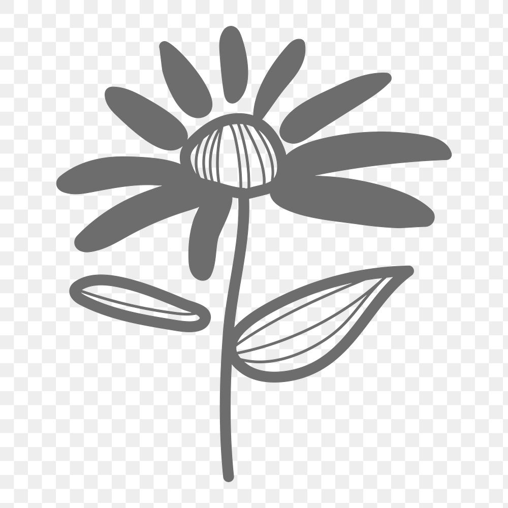 Flower png doodle sticker, transparent background