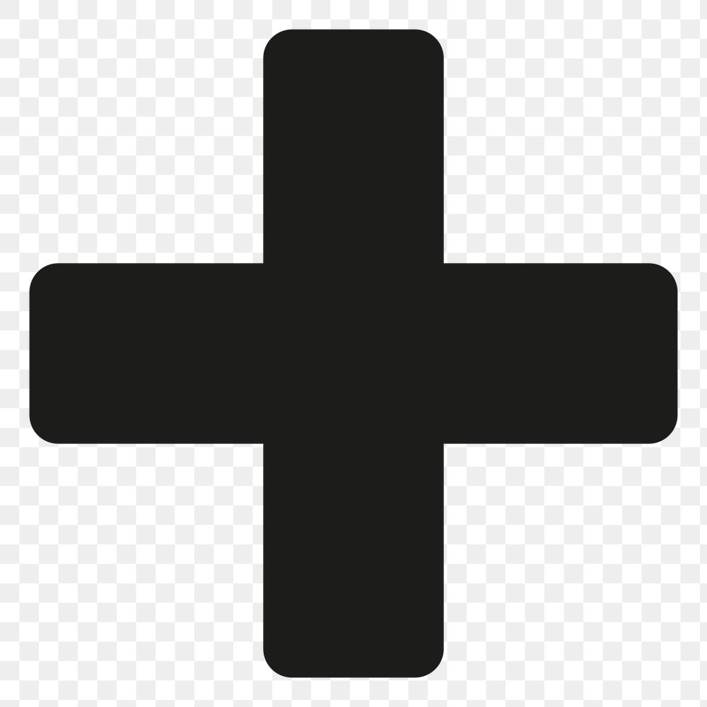 Health cross png icon sticker, plus sign, transparent background