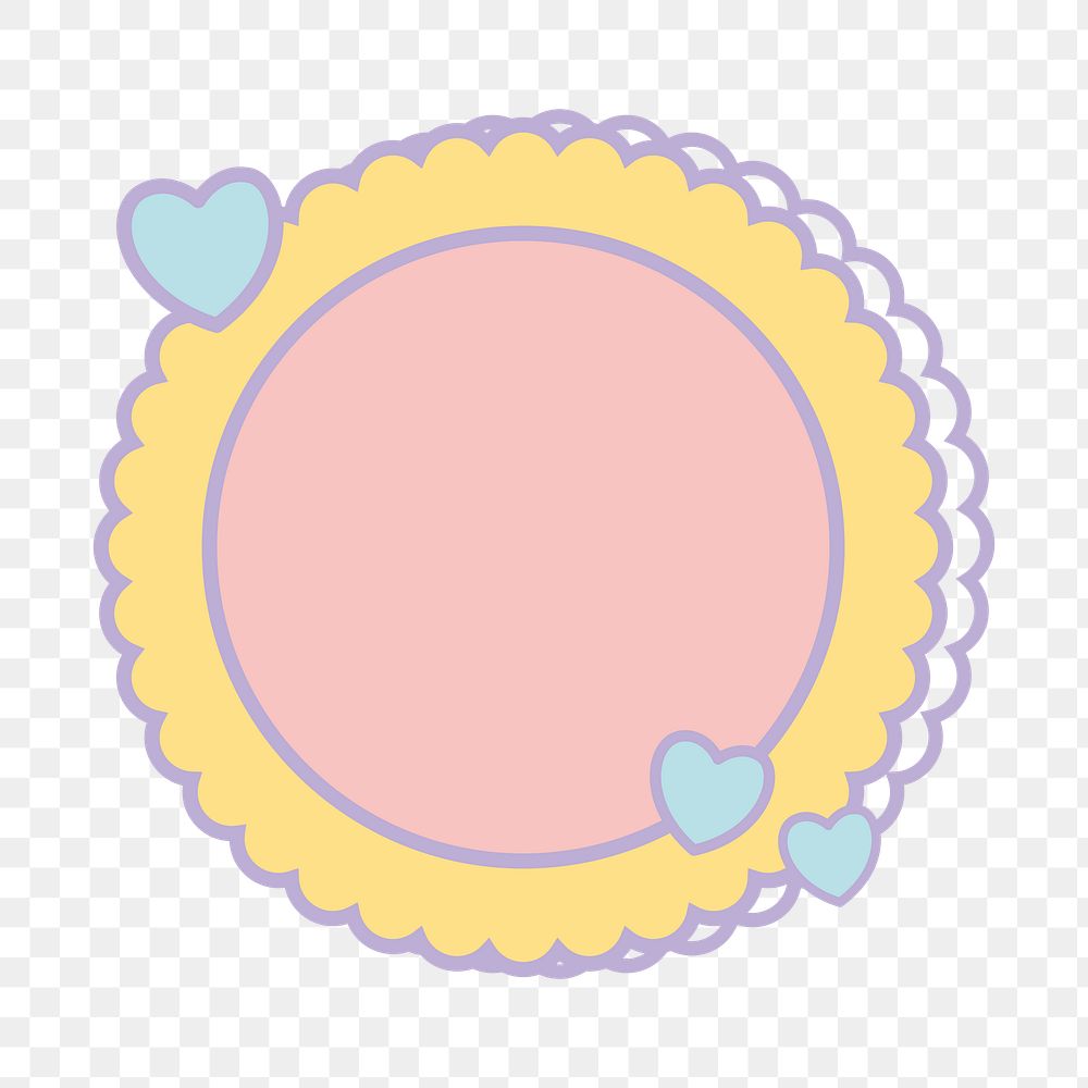 Cute pink badge png sticker, transparent background