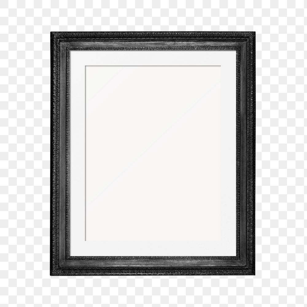  Png black picture frame sticker, transparent background