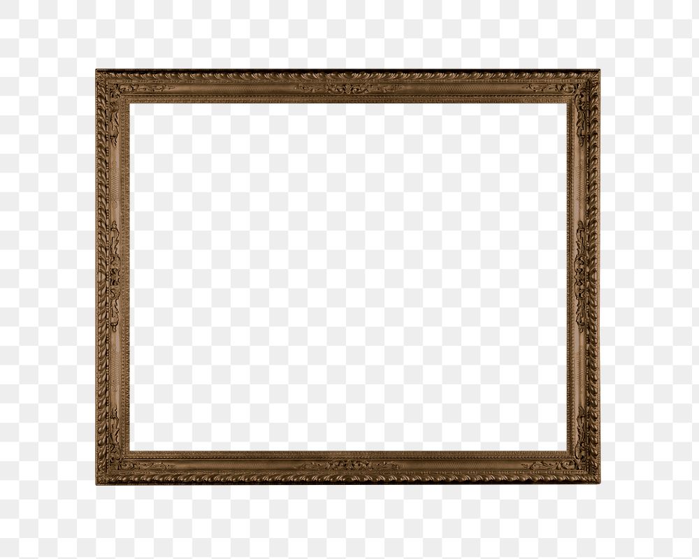 Dark brown frame png sticker, transparent background