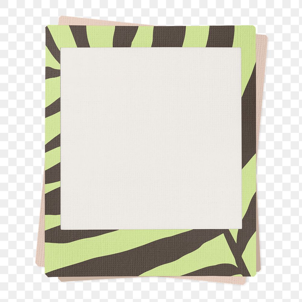 Patterned instant frame png sticker, transparent background