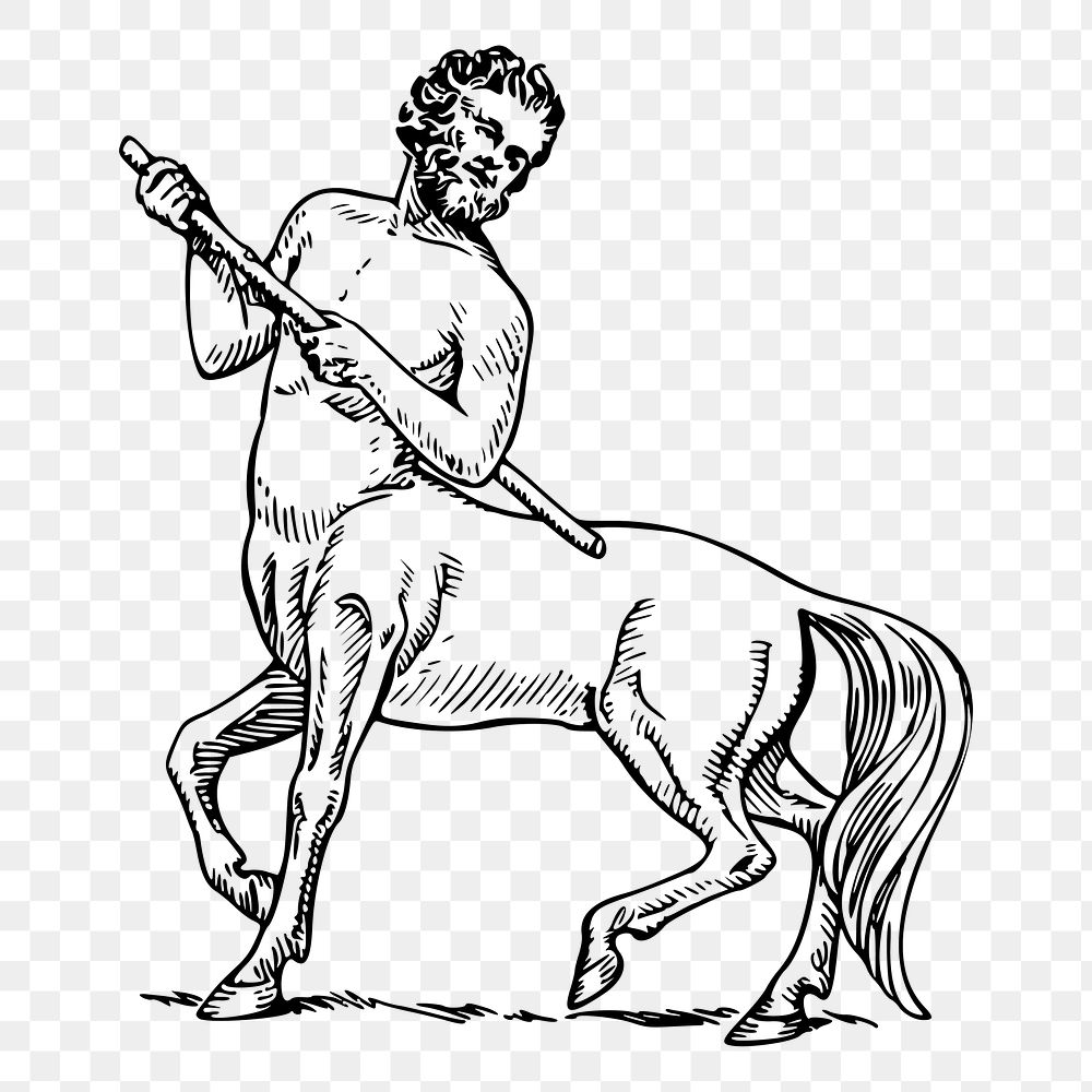 Centaur png  illustration, transparent background. Free public domain CC0 image.