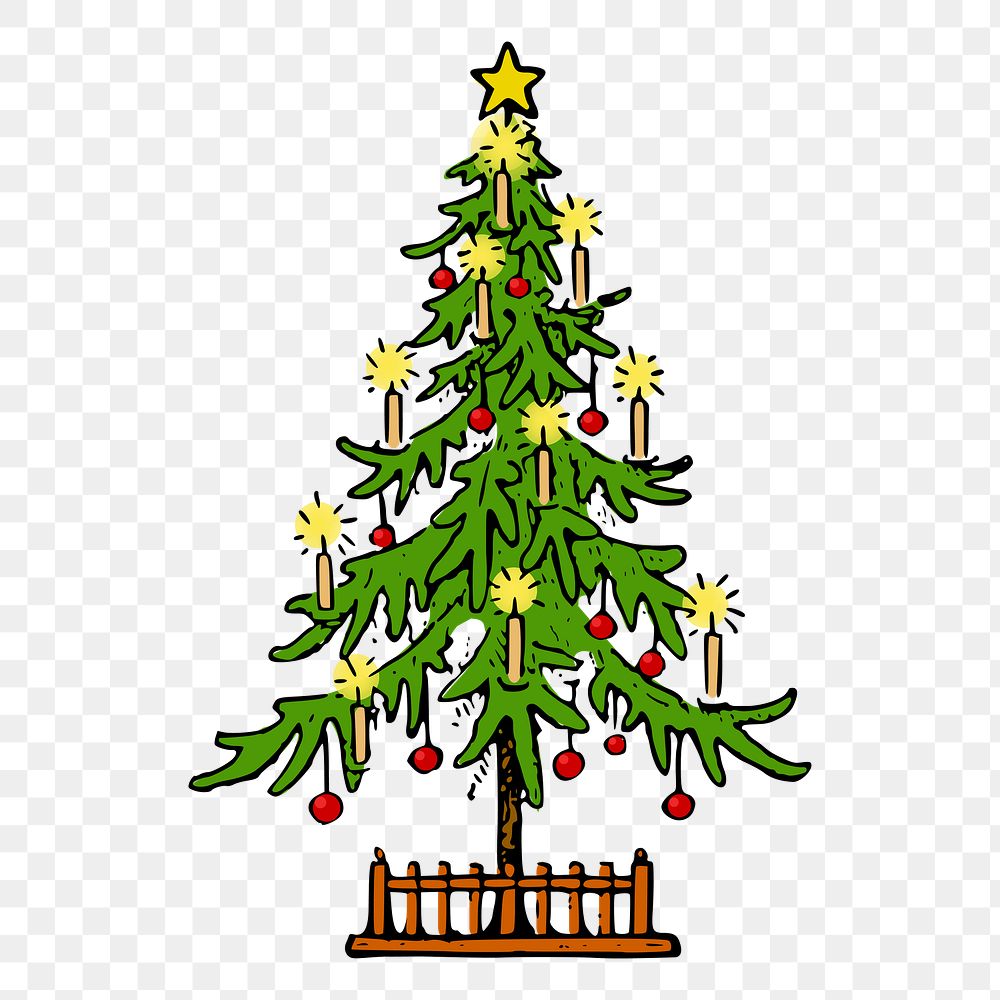 Christmas tree png sticker, transparent background. Free public domain CC0 image.