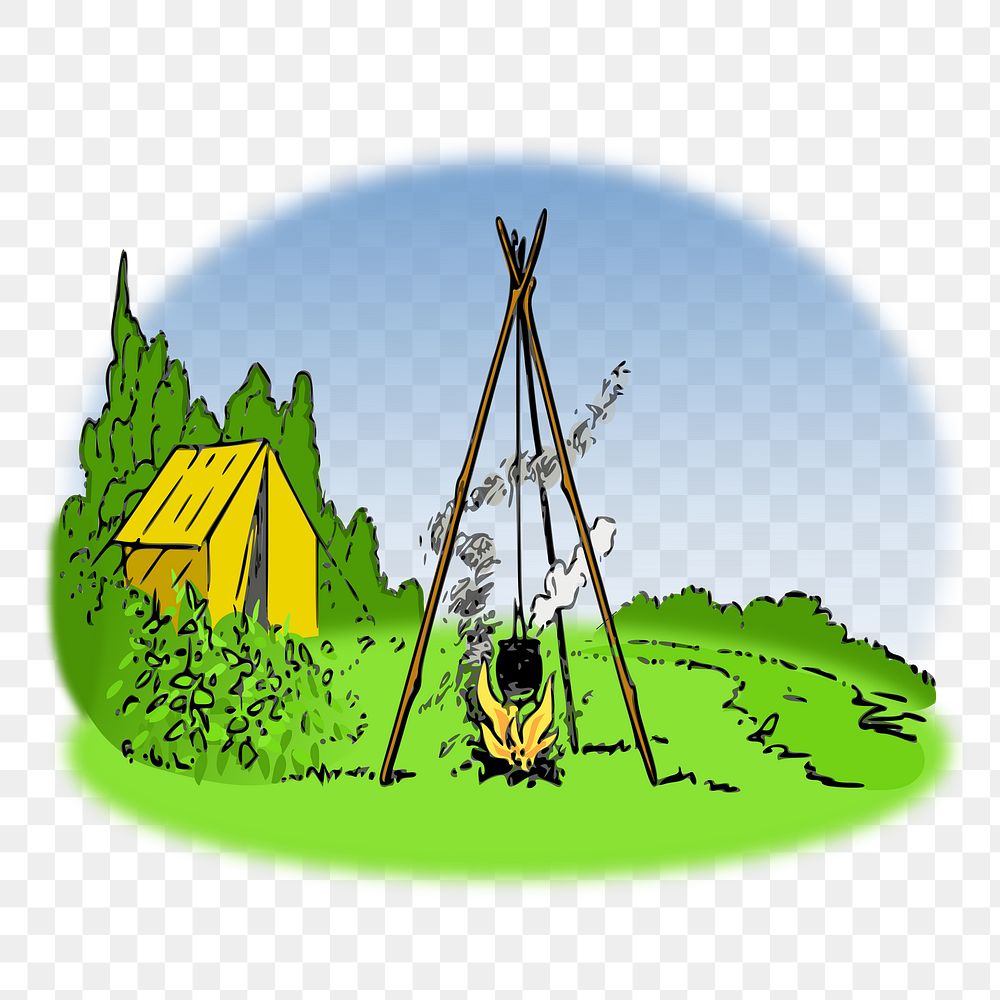 Camping png  illustration, transparent background. Free public domain CC0 image.
