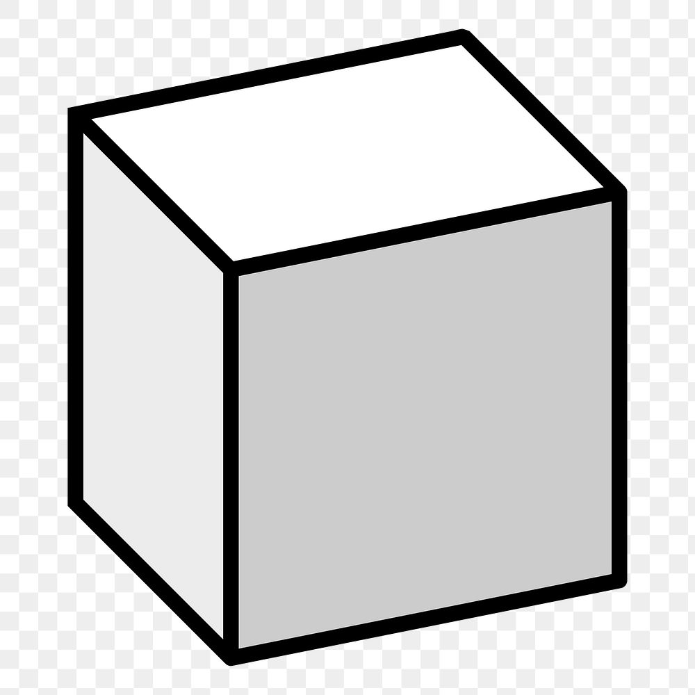 Cubic box png sticker, transparent background. Free public domain CC0 image.