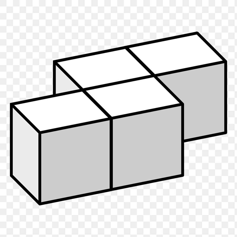 Cubic boxes png sticker, transparent background. Free public domain CC0 image.