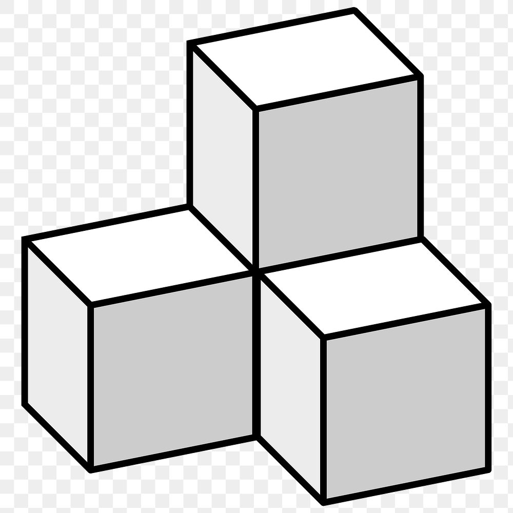 Cubic boxes png sticker, transparent background. Free public domain CC0 image.