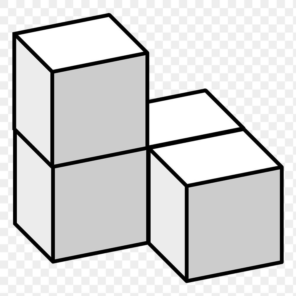 Cubic boxes png sticker, transparent background. Free public domain CC0 image.