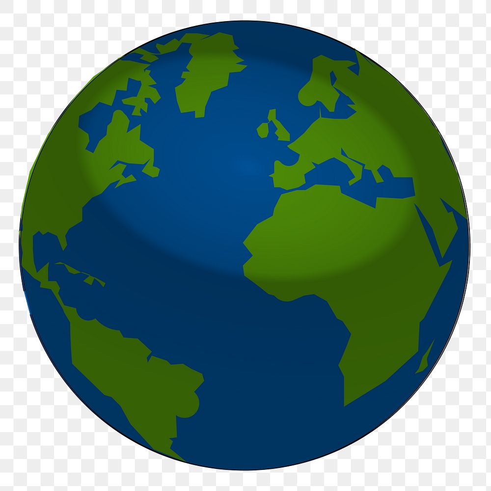 Planet earth png illustration, transparent background. Free public domain CC0 image.