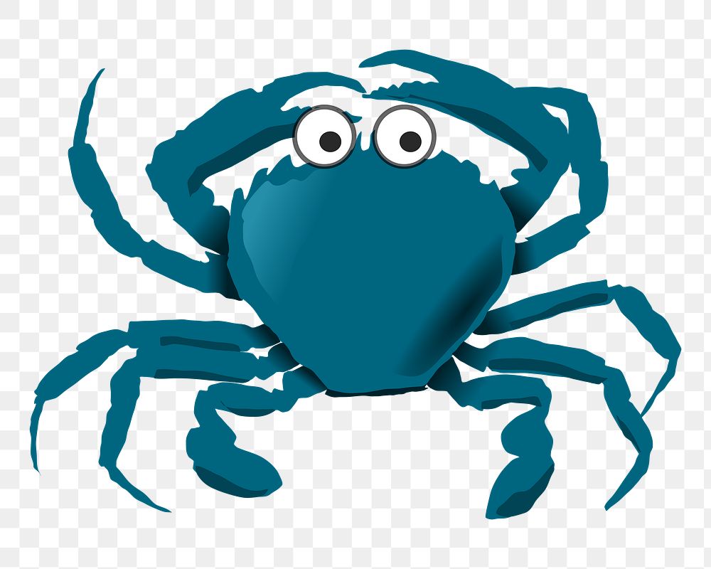 Blue crab png illustration, transparent background. Free public domain CC0 image.