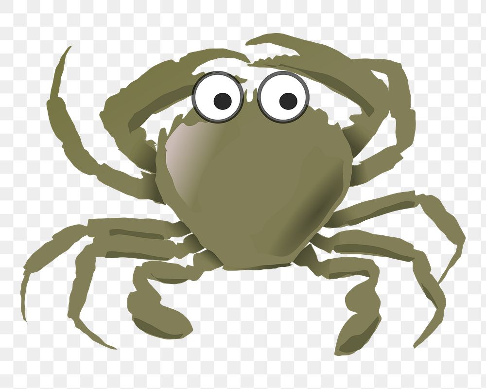 Green crab png illustration, transparent background. Free public domain CC0 image.