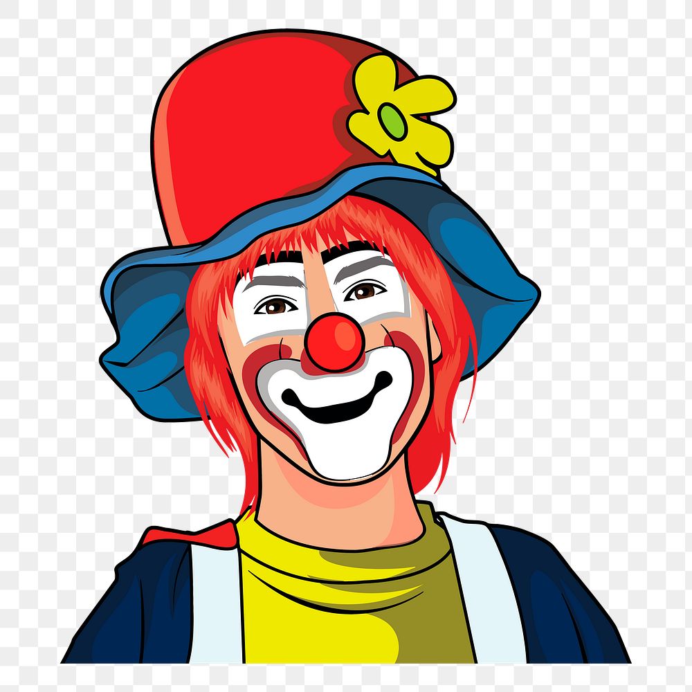 Male clown png illustration, transparent background. Free public domain CC0 image.