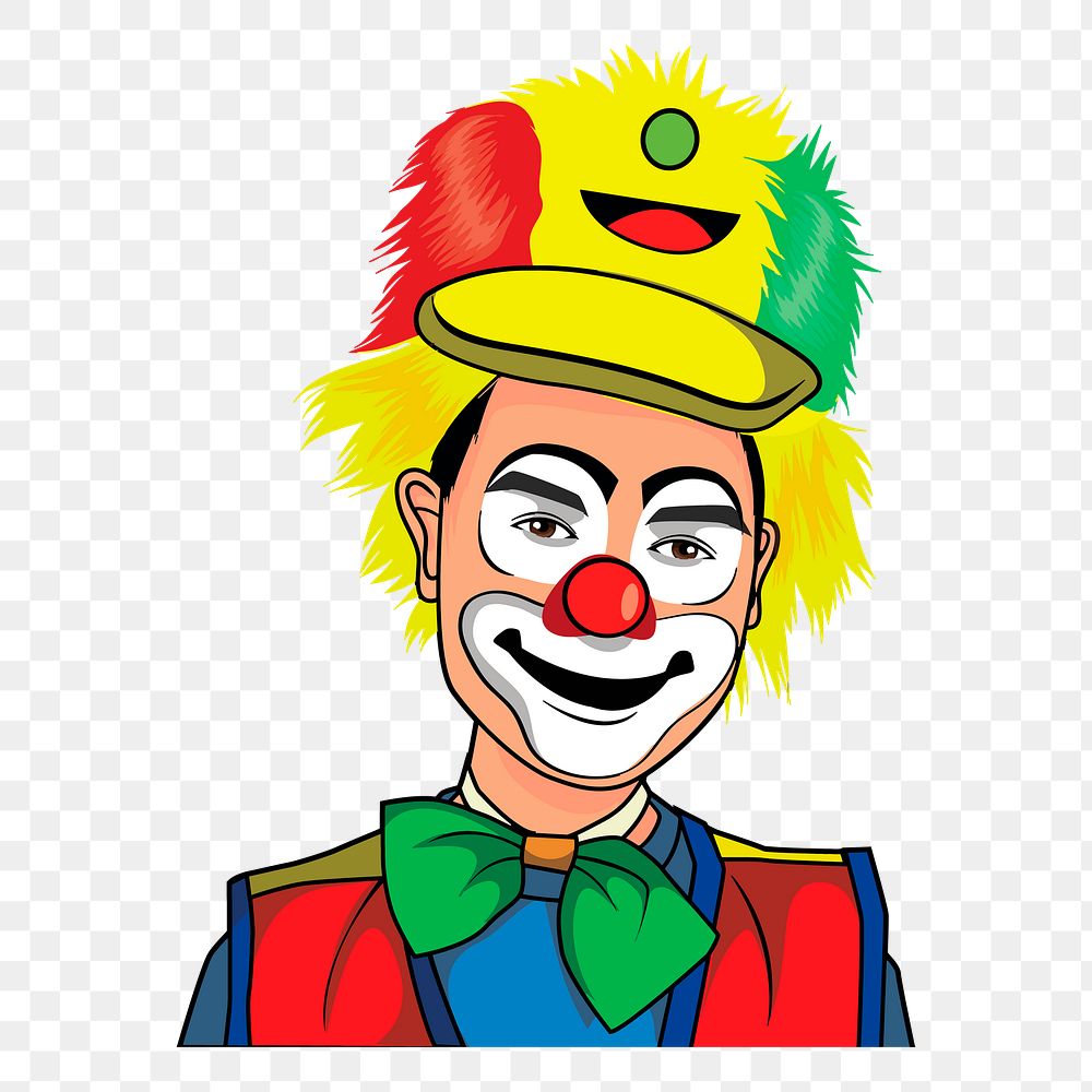 Male clown png illustration, transparent background. Free public domain CC0 image.
