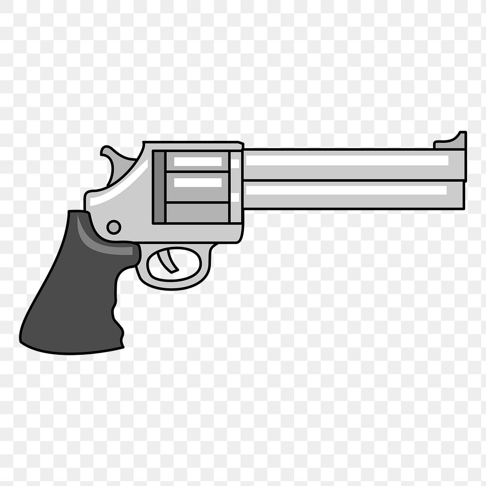Revolver gun png illustration, transparent background. Free public domain CC0 image.