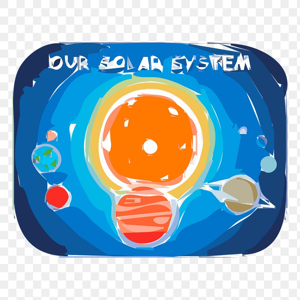 Solar system png illustration, transparent background. Free public domain CC0 image.