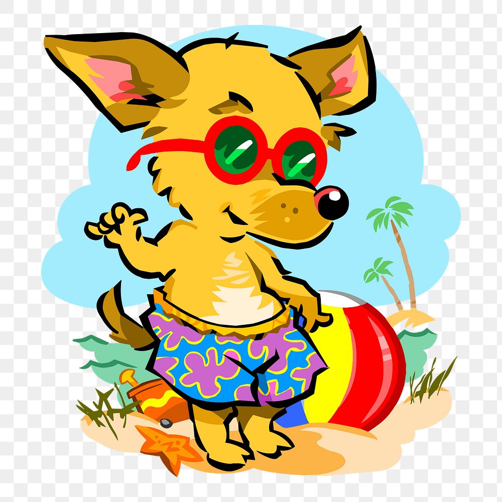 PNG Summer puppy clipart, transparent background. Free public domain CC0 image.