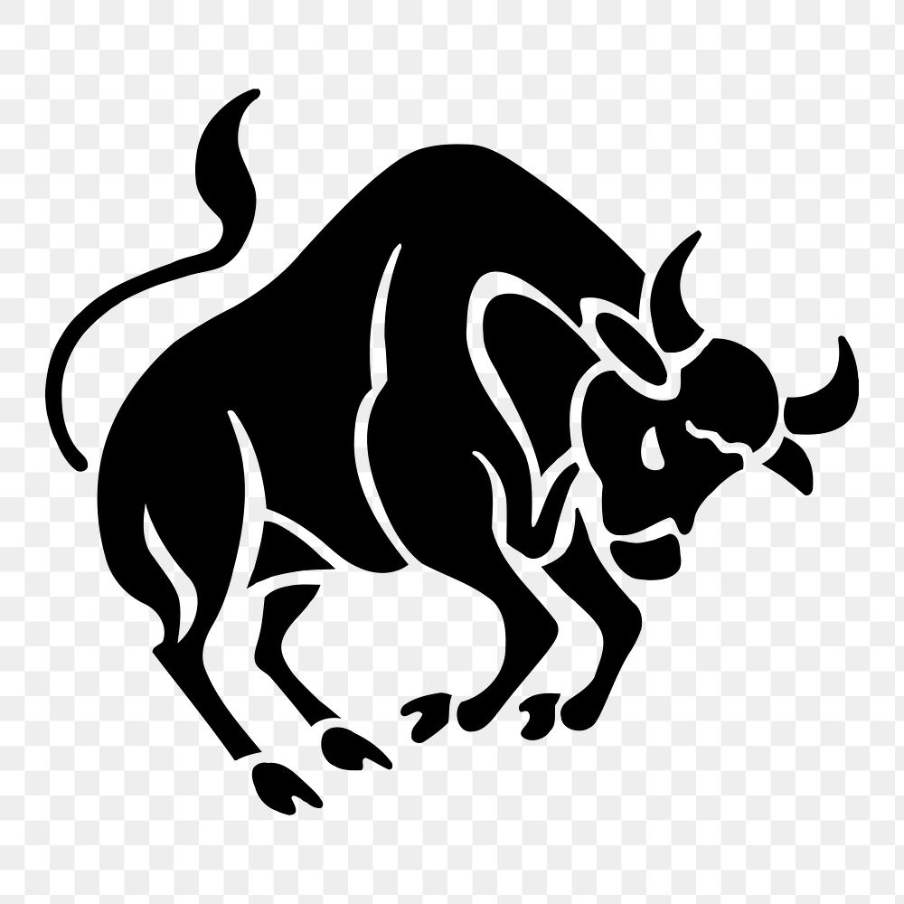 PNG Taurus bull zodiac sign clipart, transparent background. Free public domain CC0 image.