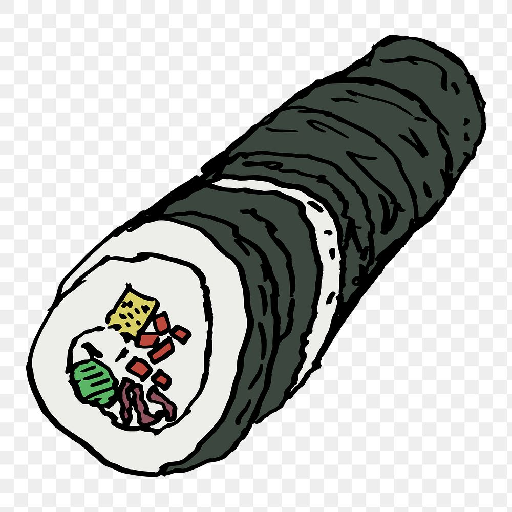 Sushi Japanese food png sticker, transparent background. Free public domain CC0 image.