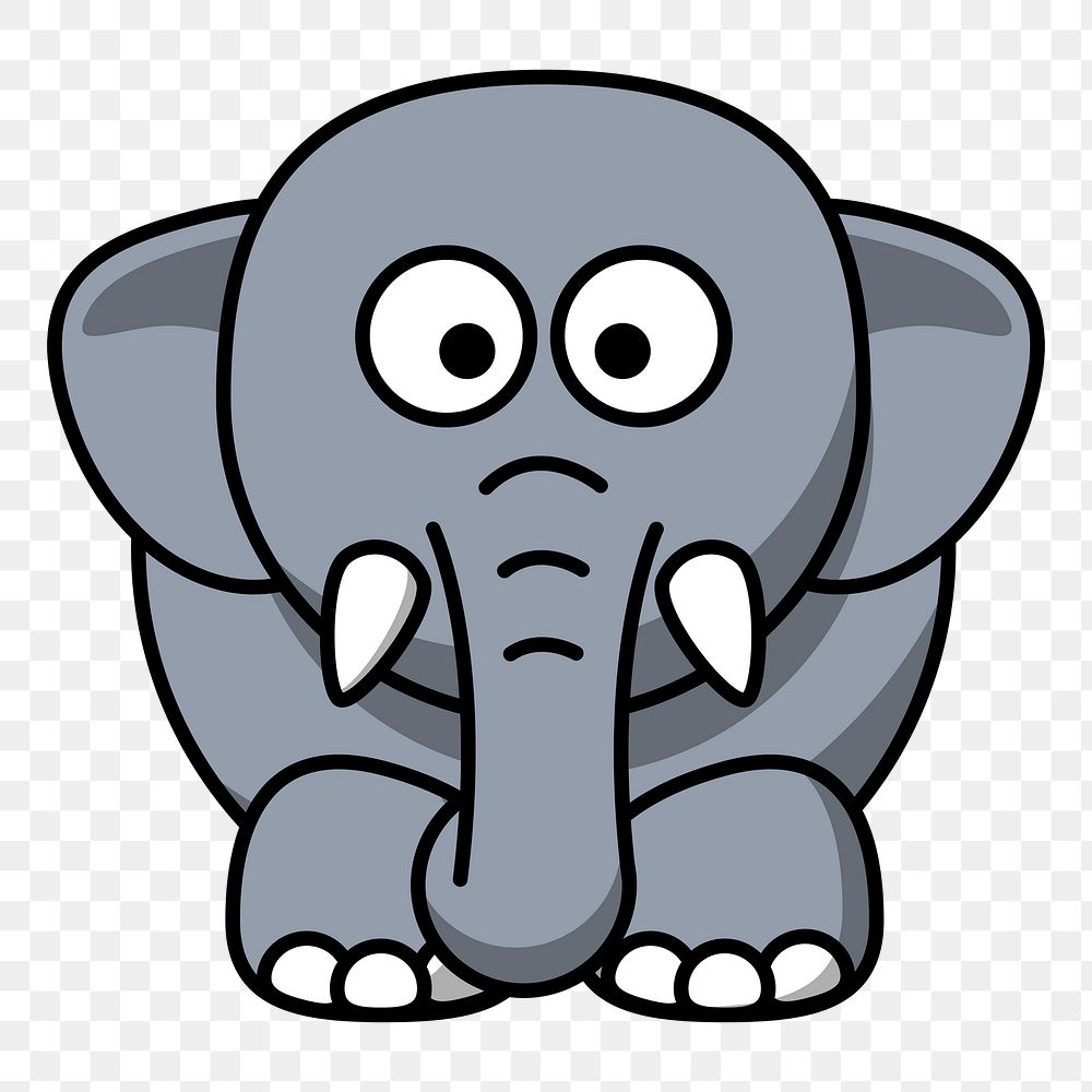 Elephant cartoon png sticker, transparent background. Free public domain CC0 image.