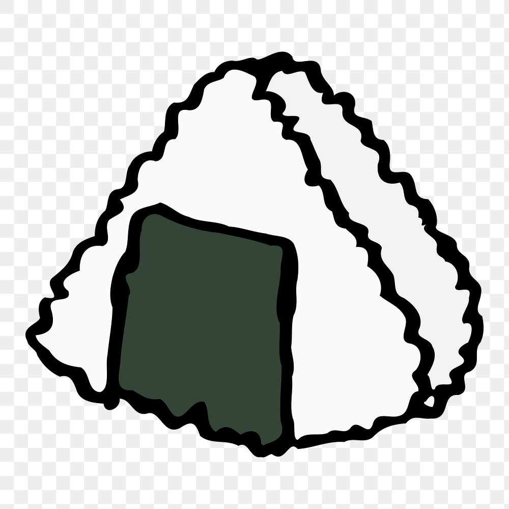 Onigiri Japanese food png sticker, transparent background. Free public domain CC0 image.