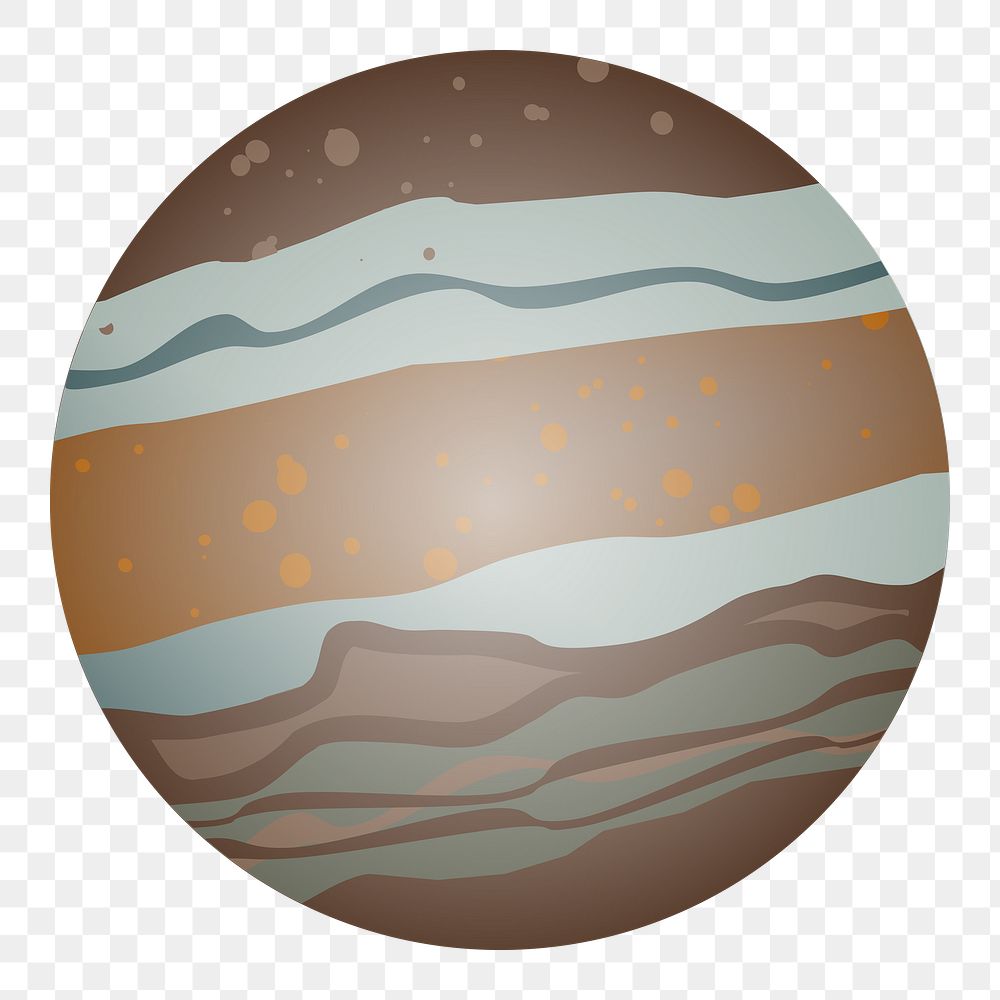 PNG Jupiter planet clipart, transparent background. Free public domain CC0 image.