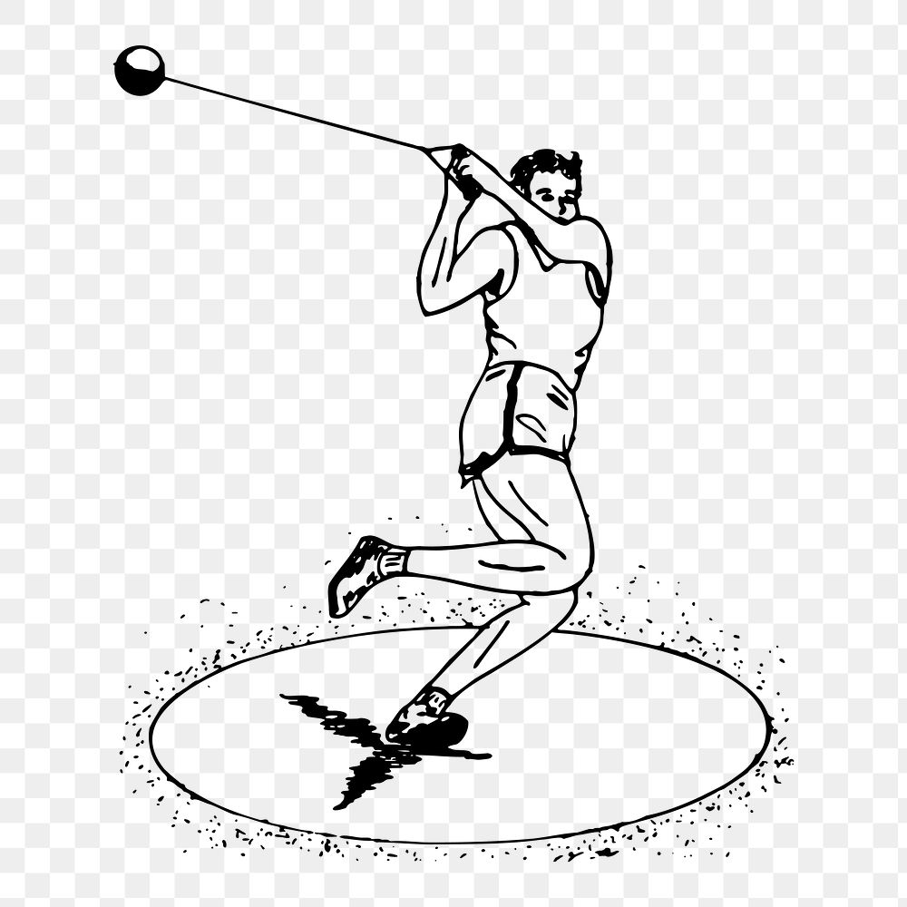 PNG Hammer Throw  clipart, transparent background. Free public domain CC0 image.