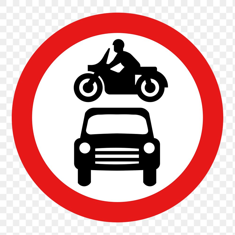 PNG  Private vehicles prohibited sign clipart, transparent background. Free public domain CC0 image.