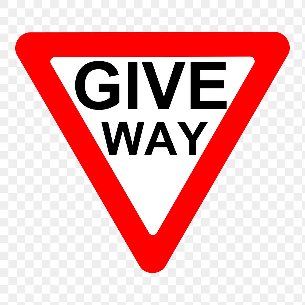 PNG Give way sign clipart, transparent background. Free public domain CC0 image.